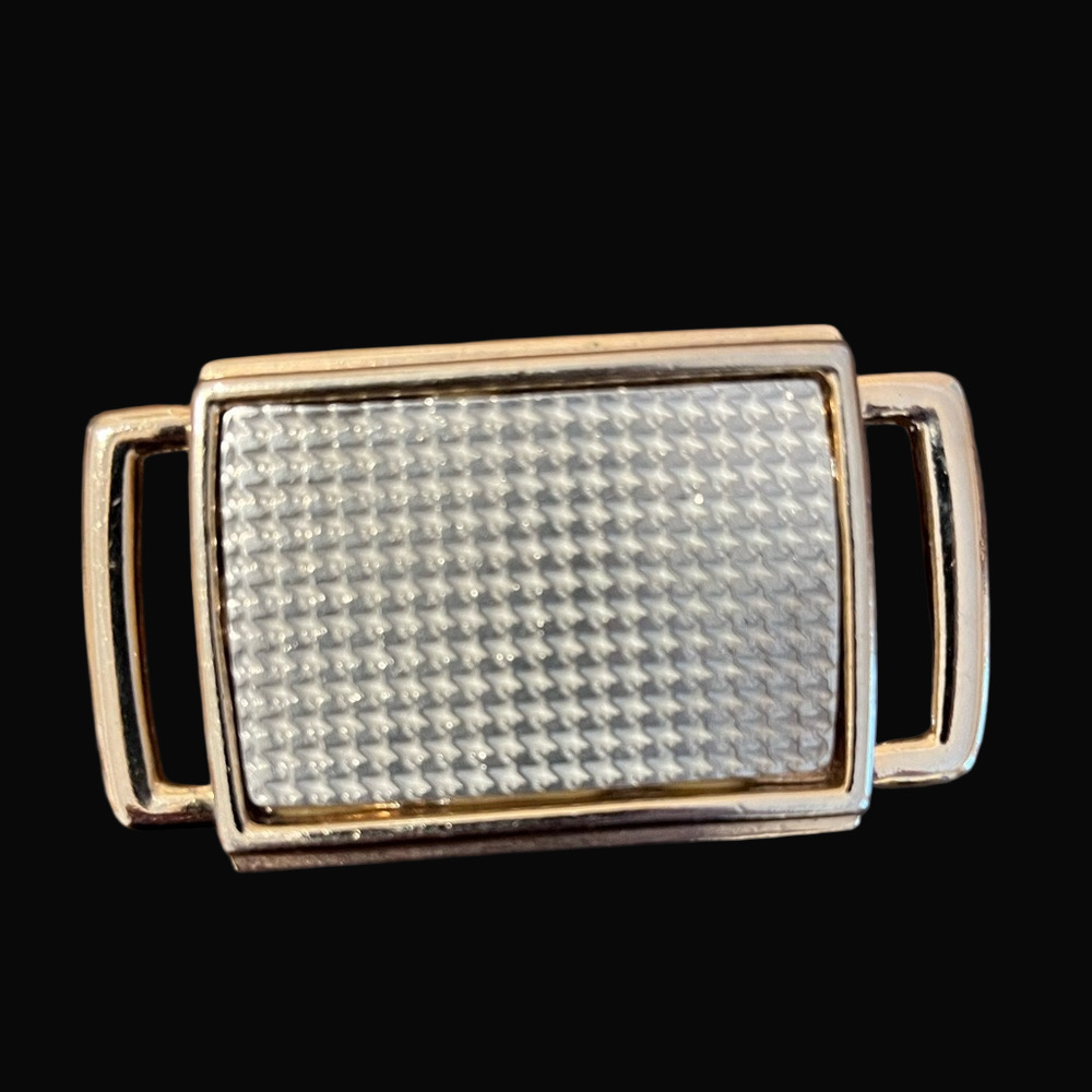 Ernst Gideon Bek Vintage Belt Buckle Retro Houndstooth Gold Tone